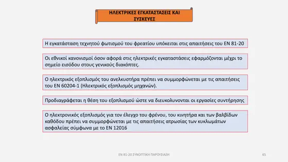Διαφάνεια παρουσίασης EN 81-20 — εικόνα 65